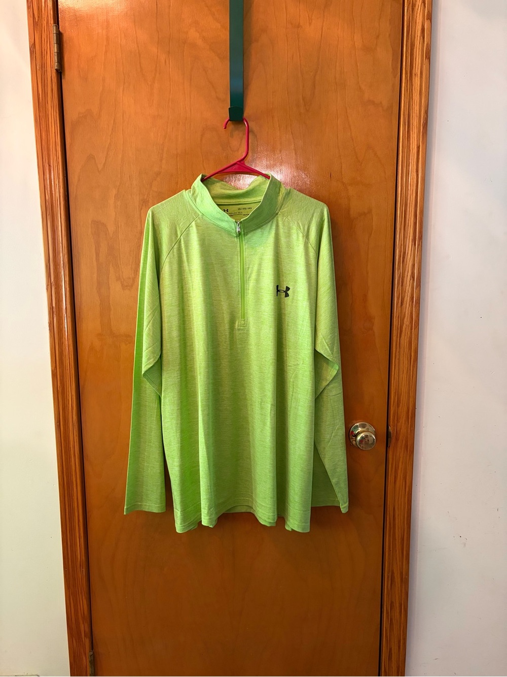 New 3XL Under Armour Men’s Bright Lime Green Quarter Zip Loose Fit Heat Gear